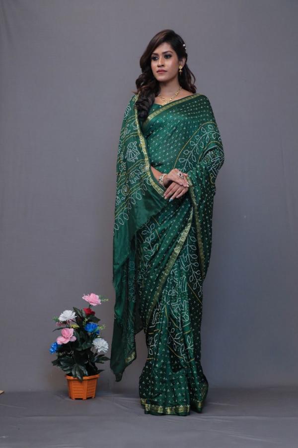 Sudarshan Block Print Bandhej Saree Most Demanded Collection